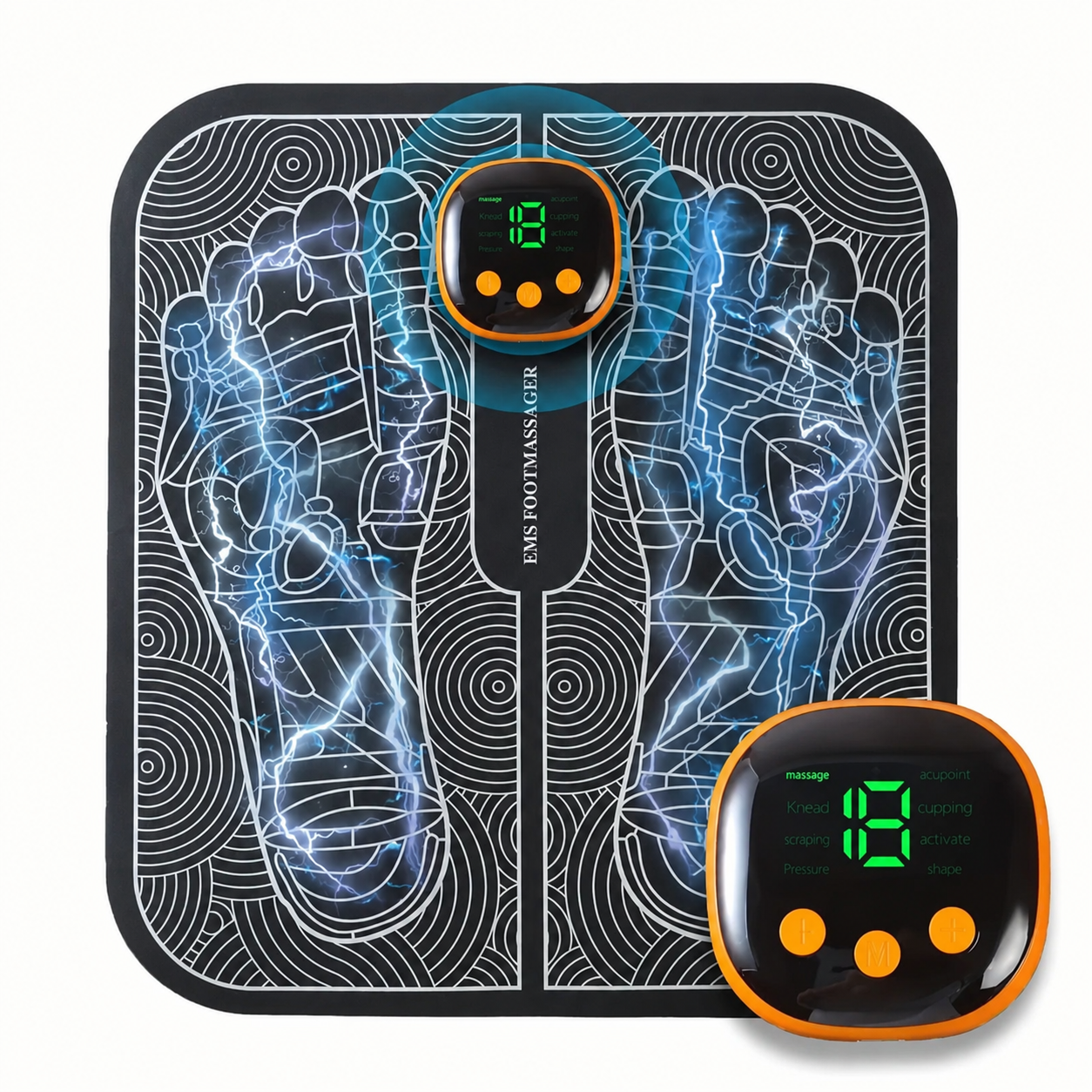 Tapis EMS AYAORA — modes de massage et intensités